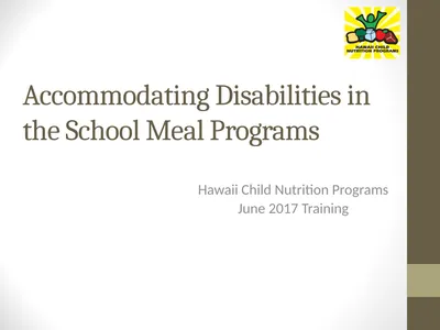 Accommodating Disabilities in the School Meal