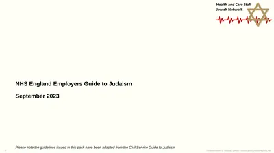 NHS England Employers Guide to Judaism September