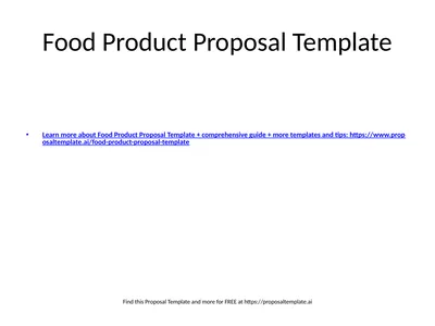 Food Product Proposal Template Learn more about