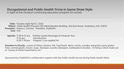 Occupational and Public Health Trivia in Game Show
