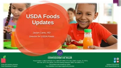 USDA Foods Updates Jaclyn Cantu, RD Director for