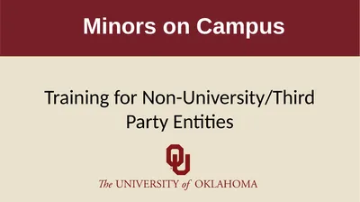 Minors on Campus Training for Non-University/Third