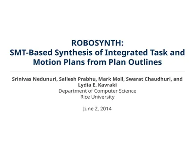ROBOSYNTH: SMT-Based Synthesis of Integrated Task