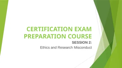 CERTIFICATION EXAM PREPARATION COURSE SESSION 2: