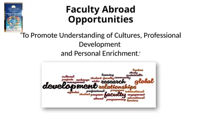 Faculty Abroad Opportunities ‘To Promote