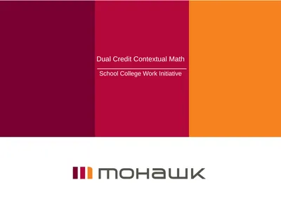 Dual Credit Contextual Math School College Work