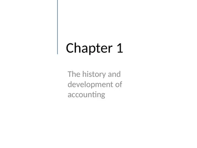 Chapter 1 The history and development of
