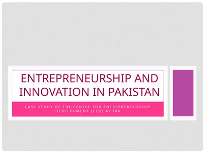 Case Study of the Centre for Entrepreneurship