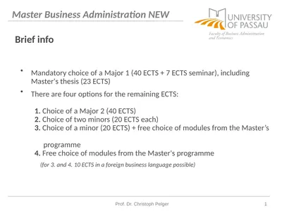 Master Business Administration NEW Mandatory