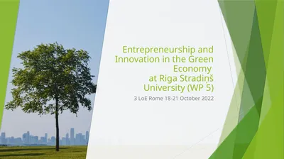 Entrepreneurship and Innovation in the Green