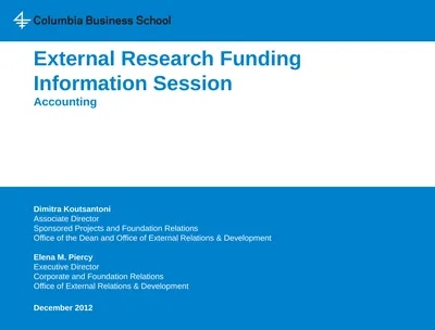 External Research Funding Information Session