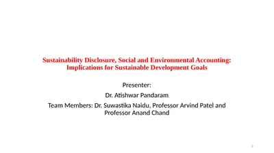 Sustainability Disclosure, Social and