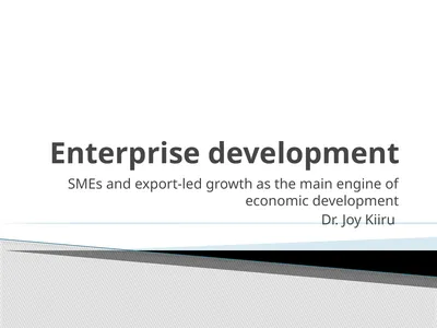 Enterprise development SMEs and export-led growth