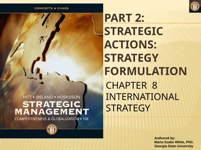 PART 2: STRATEGIC ACTIONS: STRATEGY FORMULATION