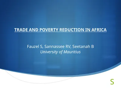 TRADE AND POVERTY REDUCTION IN AFRICA Fauzel S,