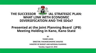 THE SUCCESSOR NATIONAL STRATEGIC PLAN: WHAT LINK