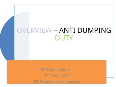 CMA Kiran Kulkarni 27th Dec ’2017 CEP Program at