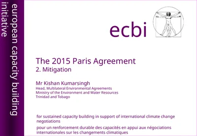 The 2015 Paris Agreement 2. Mitigation Mr Kishan