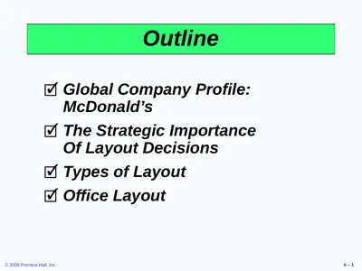 Outline Global Company Profile: McDonald’s The
