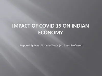 Impact of Covid 19 on indian economy Prepared By