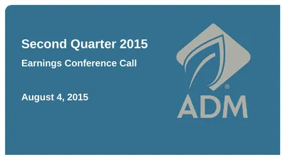 Second Quarter 2015 Earnings Conference Call