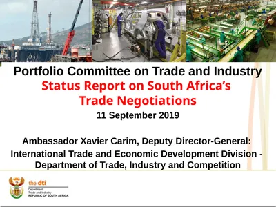 Portfolio Committee on Trade and Industry Status