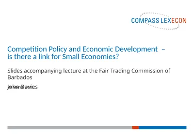 Competition Policy and Economic Development – is