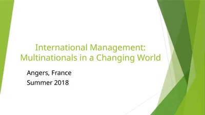International Management: Multinationals in a