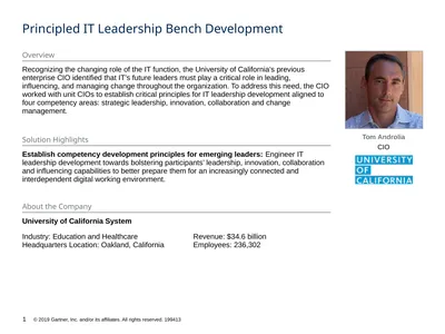 Principled IT Leadership Bench Development