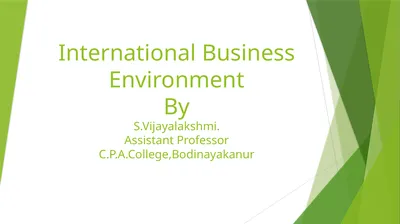 International Business Environment By