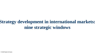 Strategy development in international markets: