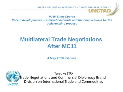 Multilateral Trade Negotiations After MC11 4 May