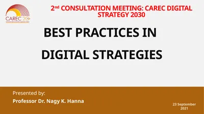 2nd CONSULTATION MEETING: CAREC DIGITAL STRATEGY