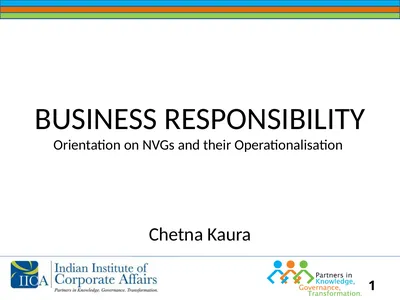 BUSINESS RESPONSIBILITY Orientation on NVGs and