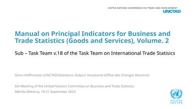 Manual on Principal Indicators for Business and