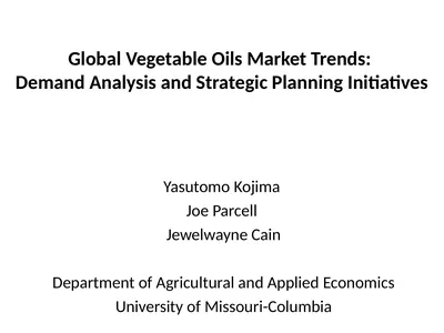 Global Vegetable Oils Market Trends: Demand