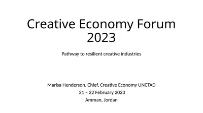 Creative Economy Forum 2023 Pathway to resilient