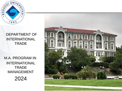 DEPARTMENT OF INTERNATIONAL TRADE M.A. PROGRAM IN