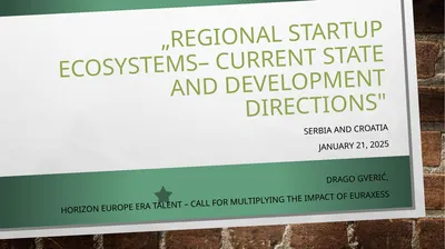 „Regional startup ecosystems– current state and