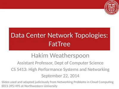 Data Center Network Topologies: FatTree Hakim