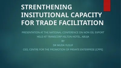 STRENTHENING INSITUTIONAL CAPACITY FOR TRADE