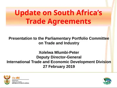 Update on South Africa’s Trade Agreements