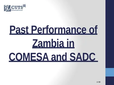 Past Performance of Zambia in COMESA and SADC 1 /