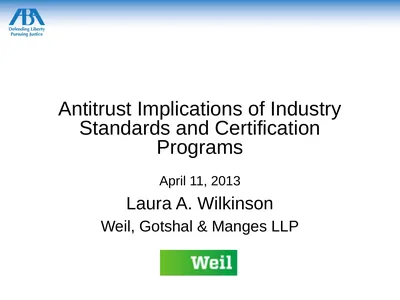 Antitrust Implications of Industry Standards and