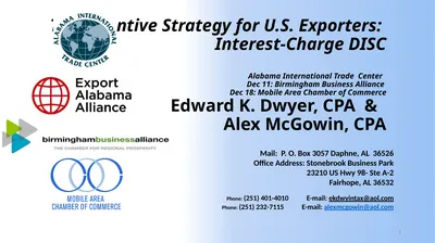 1 Tax Incentive Strategy for U.S. Exporters: