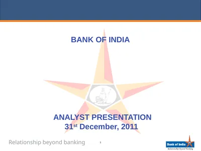 ANALYST PRESENTATION 31st December, 2011 1 BANK OF