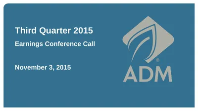 Third Quarter 2015 Earnings Conference Call