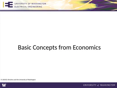 Basic Concepts from Economics © 2018 D. Kirschen