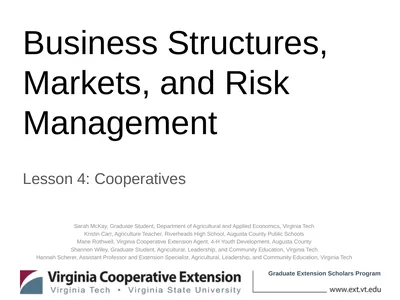 Business Structures, Markets, and Risk Management