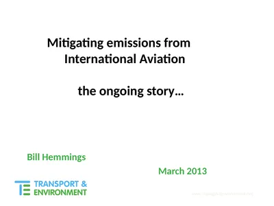 Mitigating emissions from International Aviation